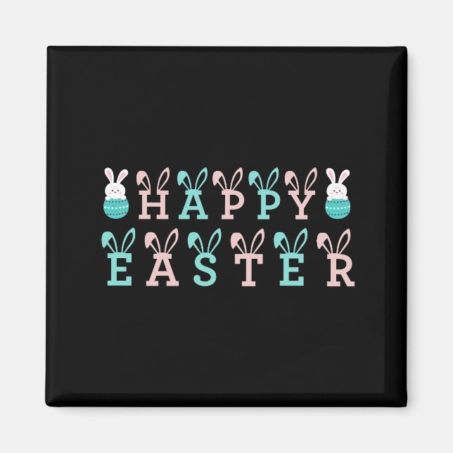 Happy Easter Wishings - Funny Bunny Oaster Magnet (Vorne)