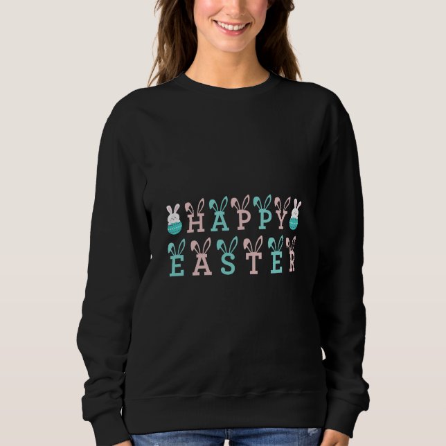 Happy Easter Wishings - Funny Bunny Oaster Sweatshirt (Vorderseite)