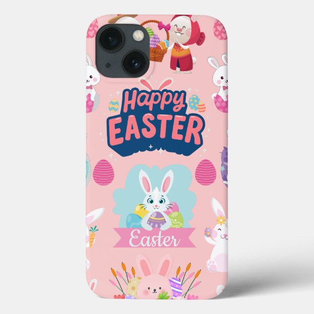 Happy Easter Wishings - Pattern Funny Bunny Oaster Case-Mate iPhone Hülle (Rückseite)