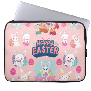 Happy Easter Wishings - Pattern Funny Bunny Oaster Laptopschutzhülle