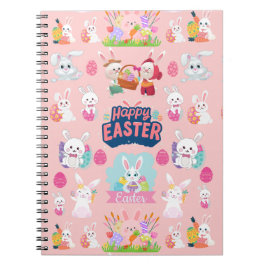 Happy Easter Wishings - Pattern Funny Bunny Oaster Notizblock