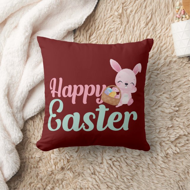 HAPPY EASTER Witziger Ostersonniger Eghunt Kissen (Decke)