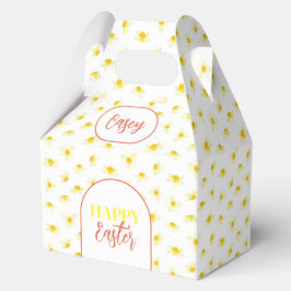 Happy Easter. Yellow Daffodils Spring Modern. Geschenkschachtel