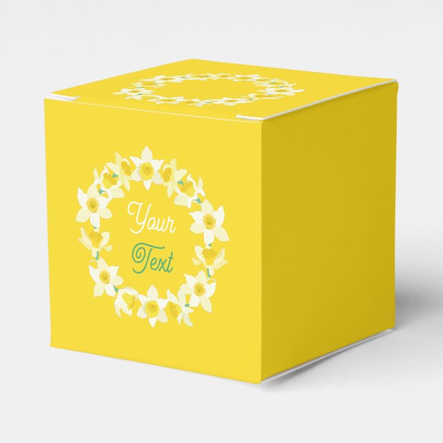 Happy Easter. Yellow Daffodils Spring Modern. Geschenkschachtel (Vorderseite)
