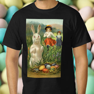 Happy Eastertide Vintage Easter Bunny and Children T-Shirt