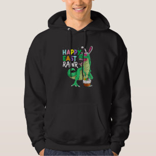 Happy Eastrawr Dinosaur Bunny Kids Boys T Rex East Hoodie
