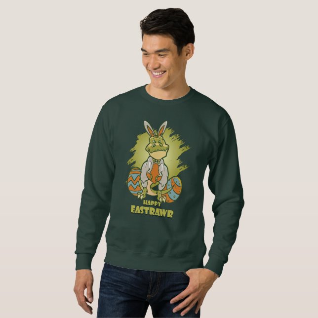 Happy Eastrawr | Männerpullover Sweatshirt (Vorne ganz)