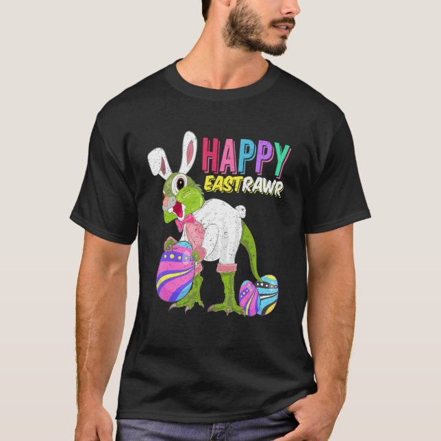 Happy Eastrawr Rabbit Dinosaur Oster Bunny Egg Co T-Shirt (Vorderseite)