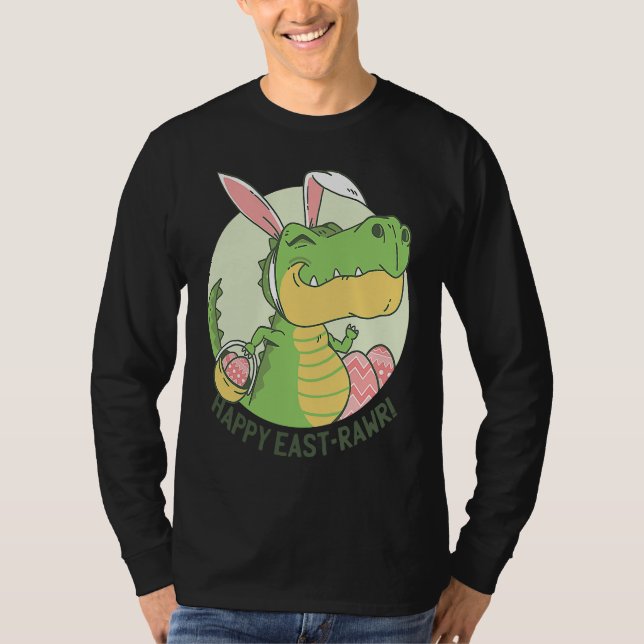 Happy Eastrawr Rex Dinosaur Easter Bunny Egg Costu T-Shirt (Vorderseite)