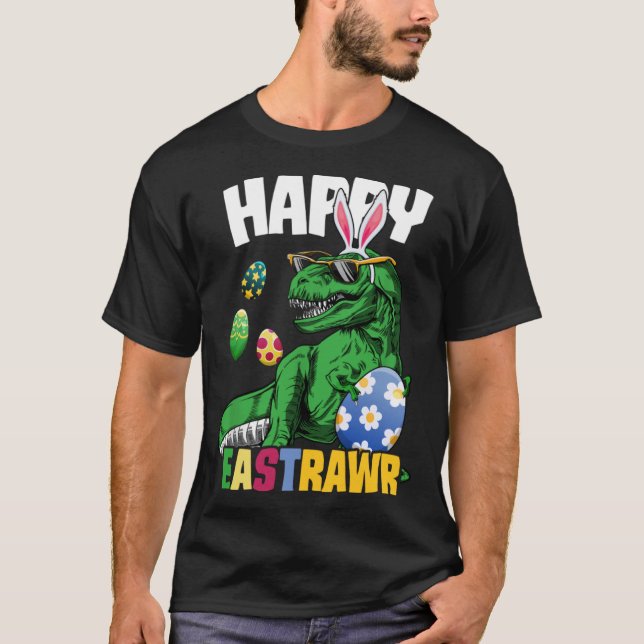 Happy Eastrawr Rex Dinosaur Oster Bunny Egg Costu T-Shirt (Vorderseite)
