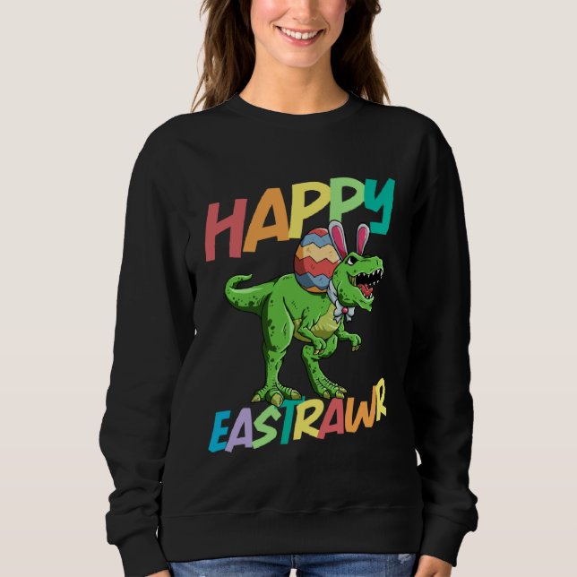 Happy Eastrawr Rex Easter Rex Dinosaur Bunny Kid D Sweatshirt (Vorderseite)