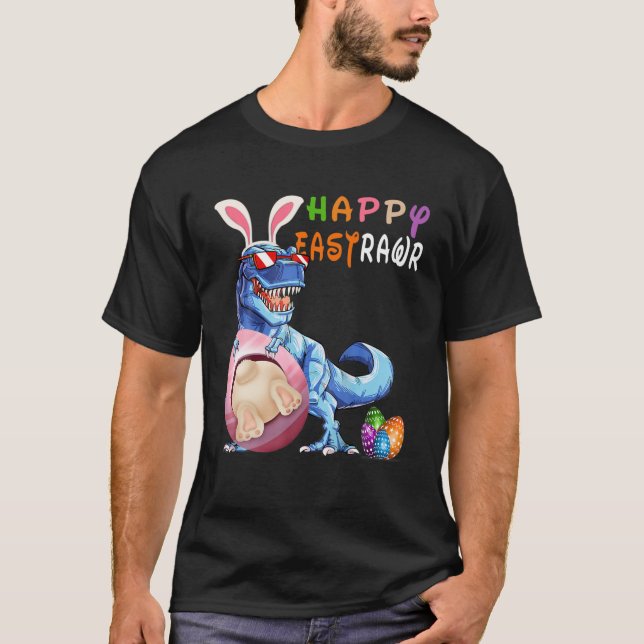 Happy Eastrawr T Rex Dinosaur Oster Bunny Egg Cos T-Shirt (Vorderseite)