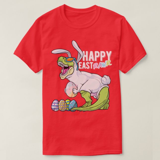 Happy Eastrawr T Rex Dinosaur Oster Bunny Egg Cos T-Shirt (Design vorne)