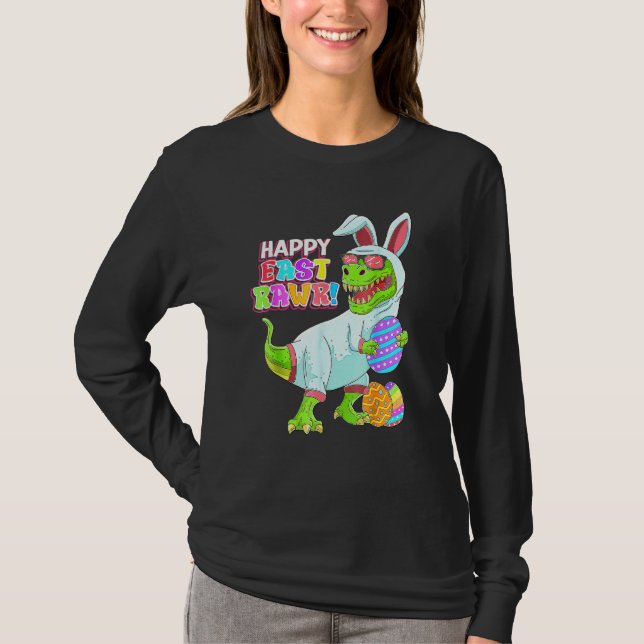 Happy Eastrawr T Rex Dinosaur Oster Bunny Egg Cos T-Shirt (Vorderseite)