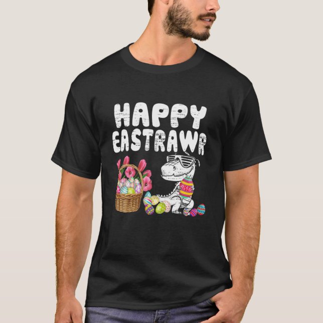 Happy Eastrawr T Rex Dinosaur Oster Bunny Egg Tod T-Shirt (Vorderseite)