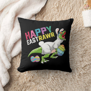 Happy Eastrawr T Rex Dinosaur Osterfest Bunny Egg Kissen