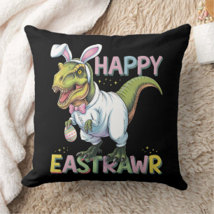 Happy Eastrawr T Rex Easter Dinosaur Bunny Egg Kissen