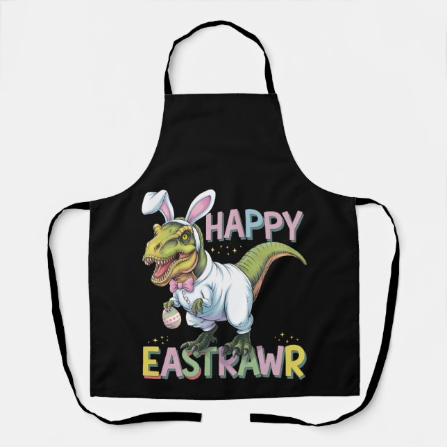 Happy Eastrawr T Rex Easter Dinosaur Bunny Egg Schürze (Vorderseite)