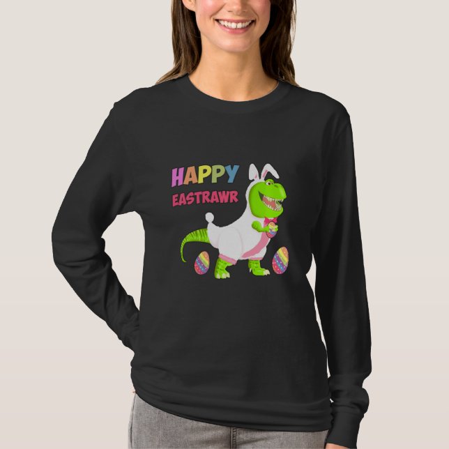 Happy Eastrawr T Rex Kids Shirt Dinosaur Osterbu (Vorderseite)