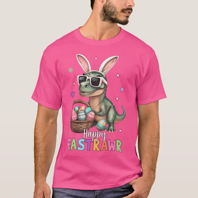 Happy Eastrawr T Rex Oster Bunny Dinosaur Eggs Bo T-Shirt (Vorderseite)