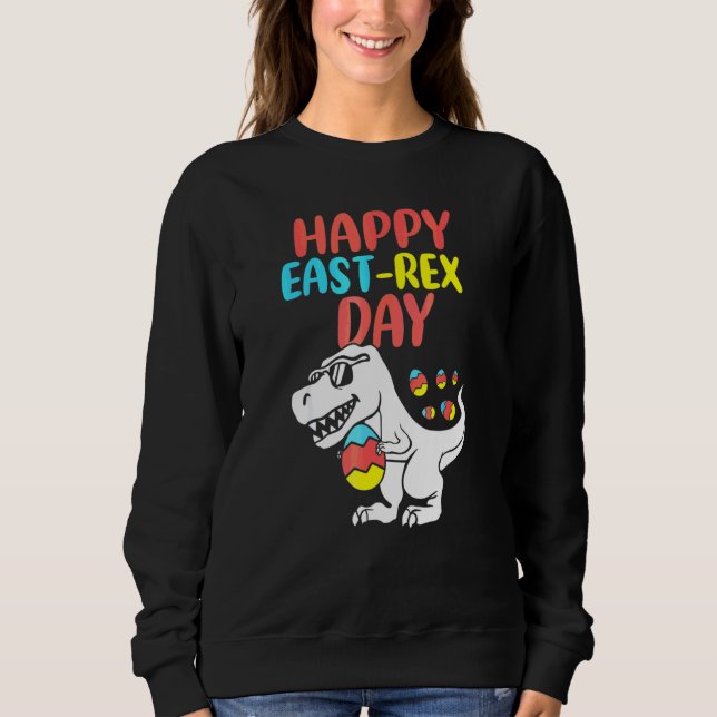 Happy Eastrawr Trex Dinosaur Kleinkind Boys Kinder Sweatshirt (Vorderseite)