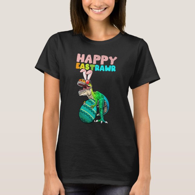 Happy Eastrawr Trex Easter Bunny Egg Dinosaur Kids T-Shirt (Vorderseite)