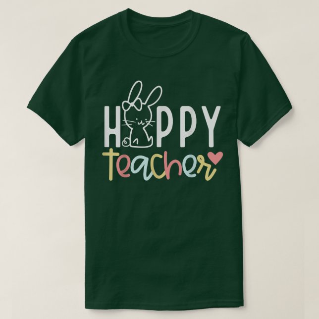 Happy Eater Niedlich Bunny Rabbit Lehrer Happy Eas T-Shirt (Design vorne)