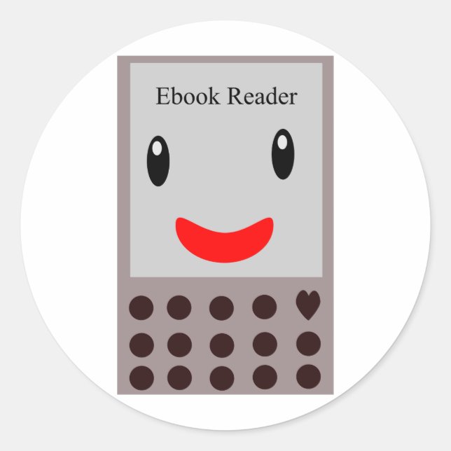 Happy Ebook Reader 1 Runder Aufkleber (Vorderseite)