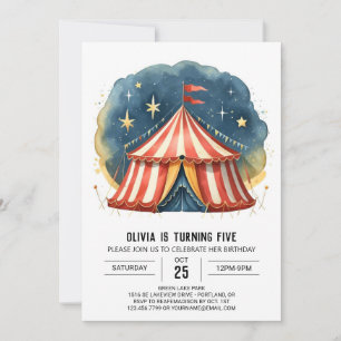 Happy Editable Carnival Circus Geburtstag Einladung