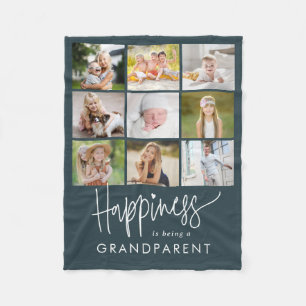 Happy Editable Color Foto Collage Blanket Fleecedecke