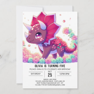 Happy Editable Dinosaur Digital Geburtstag Einladung