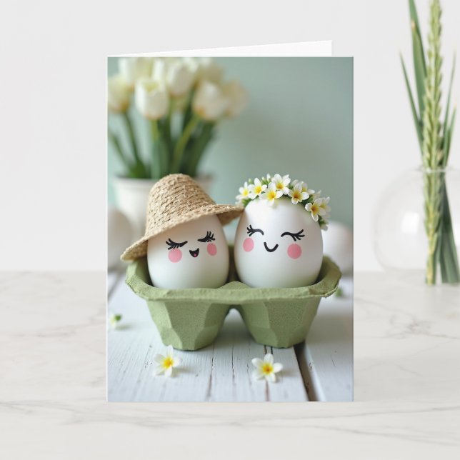 Happy Egg Friends Spring Card Karte (Vorderseite)