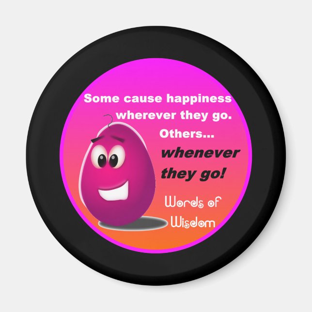 Happy Egg Head Wisdom Produkte Magnet (Vorne)