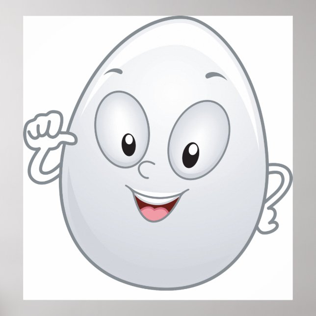 Happy Egg mit Gesichtsausdruck Poster (Vorne)