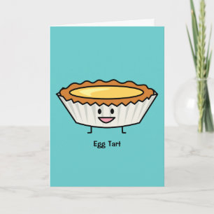 Happy Egg Tart Custard Kruste Chinesischer Dessert Dankeskarte