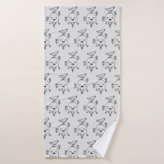 Happy Egg with Bird and Flowers Badhandtuch Set