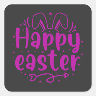 Happy Eggster - Hunt Quadratischer Aufkleber
