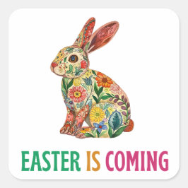 Happy Eggster - Ostereier Quadratischer Aufkleber