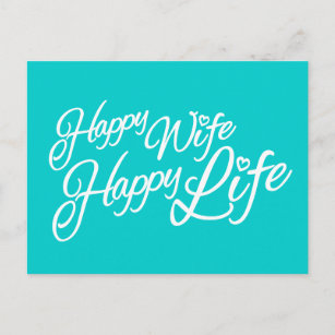 Happy Ehefrau glückliches Leben Anführungskarte Postkarte