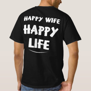 Happy Ehefrau glückliches Leben T-Shirt