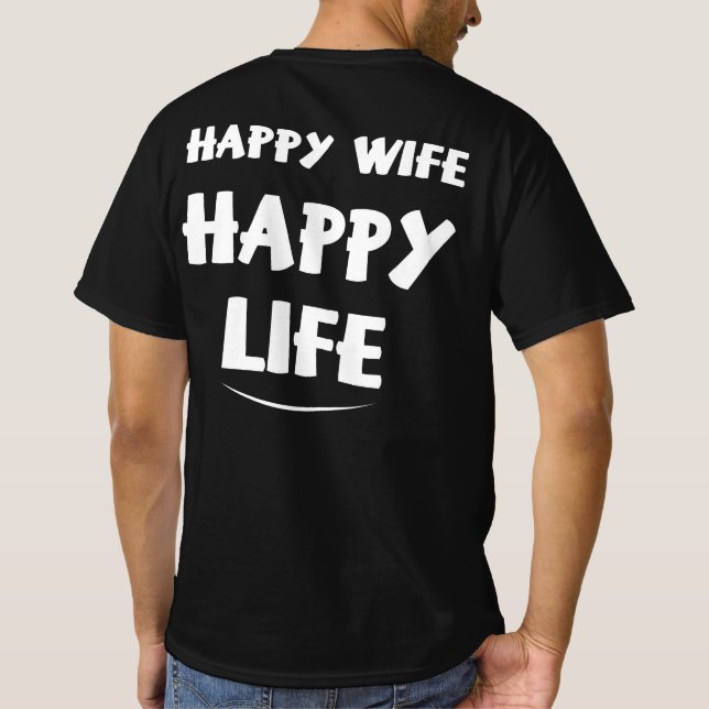 Happy Ehefrau glückliches Leben T-Shirt (Rückseite)