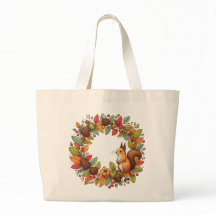 Happy Eichhörnchen in Blätter des Herbstes