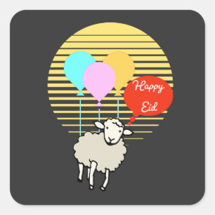 Happy Eid Al-Adha Quadratischer Aufkleber