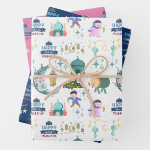 Happy Eid Al-Fitr Mubarak Geschenkpapier Set
