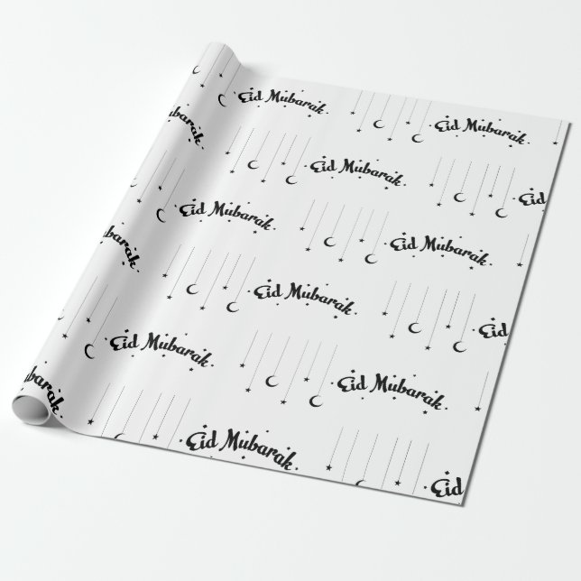 Happy Eid Al-Fitr Mubarak Weißbroschpapier Geschenkpapier (Ungerollt)