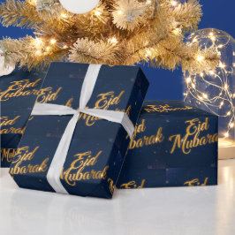 Happy Eid Mubarak White Wrapping Paper  Geschenkpapier