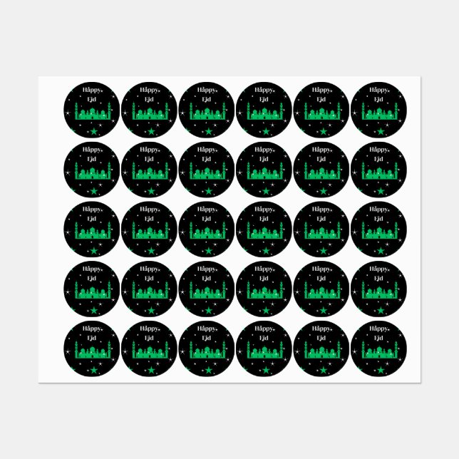 Happy Eid Stickers Etiketten (Blatt)