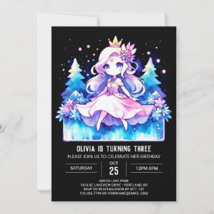 Happy Elegant Princess Birthday Einladung