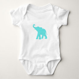 Happy Elephant Art Türkis Muster Moderne Baby Strampler