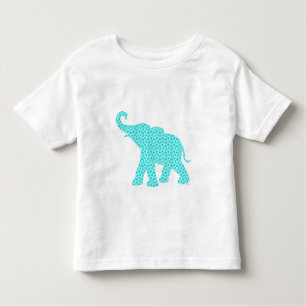 Happy Elephant Art Türkis Muster Niedlich Kleinkind T-shirt